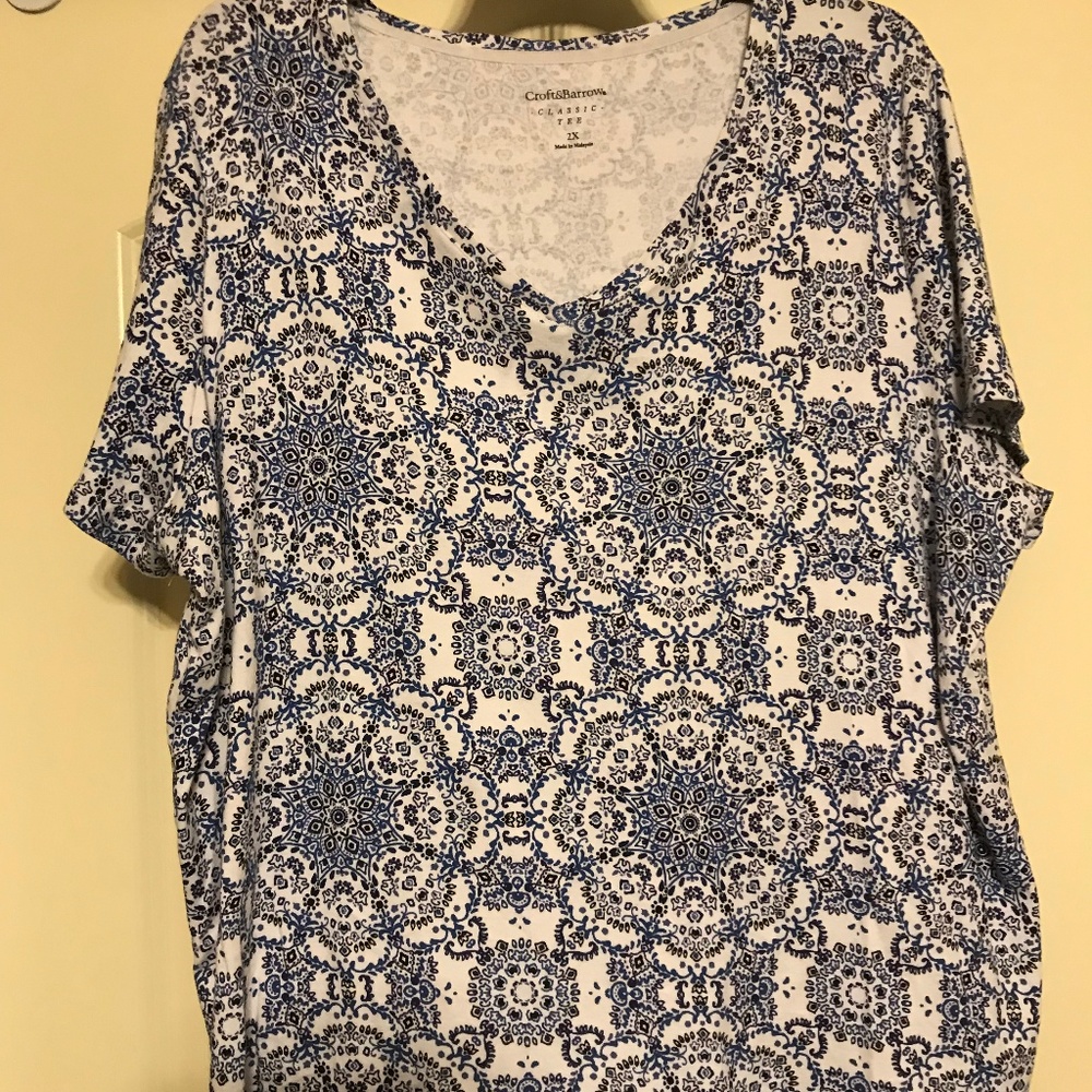 EUC Croft & Barrow Classic Scoopneck Tee 2X